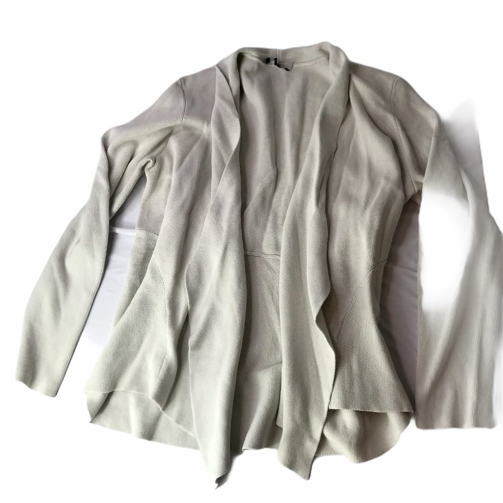 Eileen Fisher Ivory Cream Open Cardigan XL